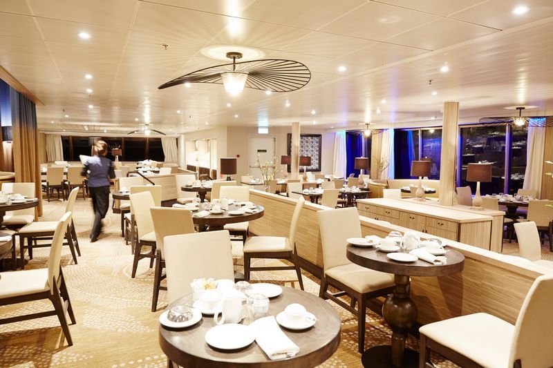 view of the dinning room of the cruise ship Celestyal Journey