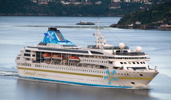 Cruise ship in the Aegean Sea