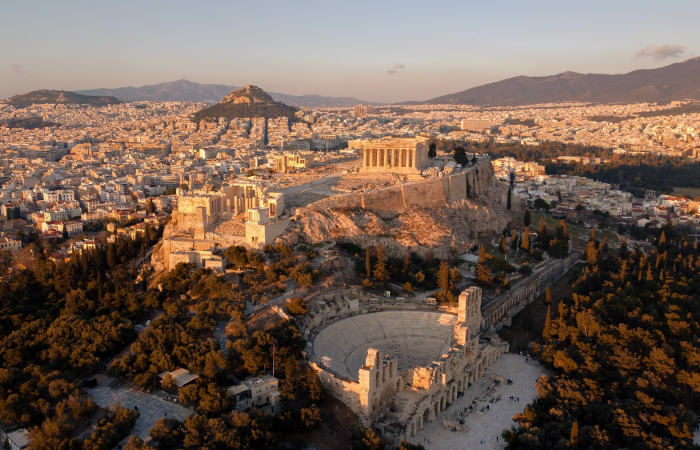 Acropolis of Athens and the theater of Herode