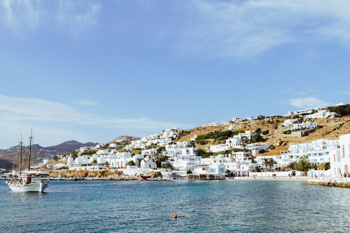 Mykonos town at dusk